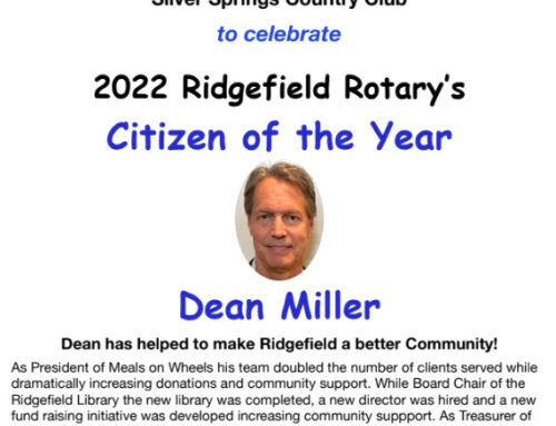 The Rotary Club of Ridgefield Citizen of the Year 2022 – Dean Miller